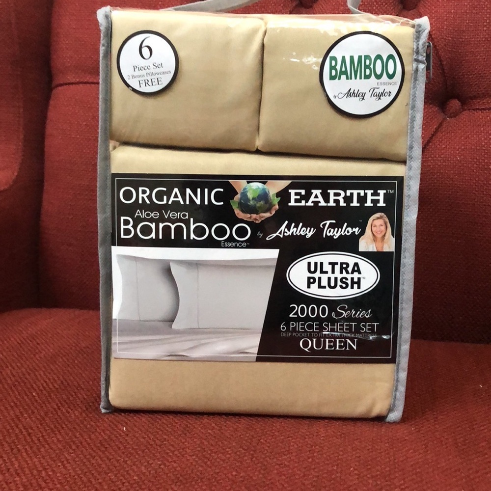 Bamboo Sheets 6 piece set Queen Wheat
